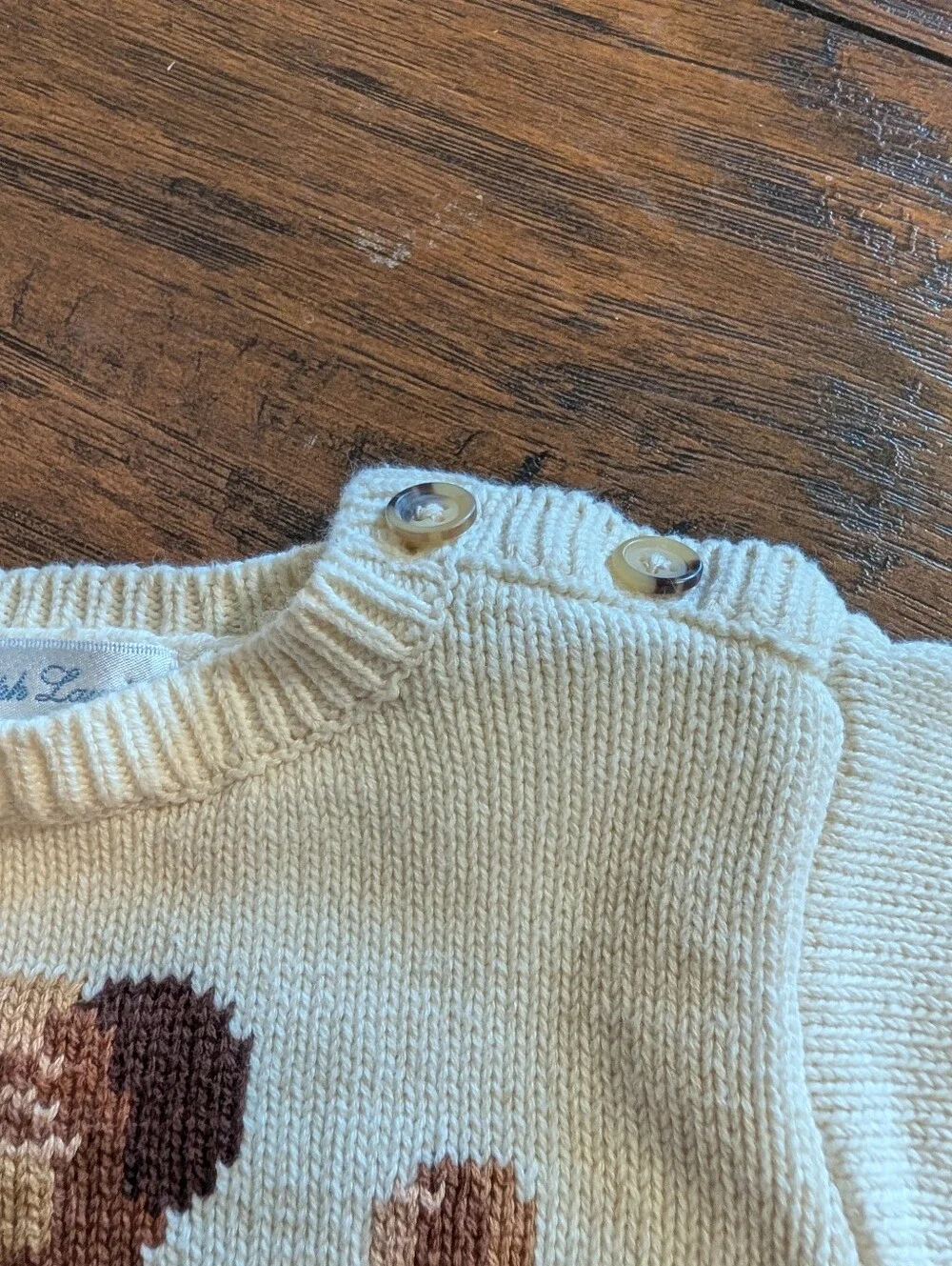 ☃️EUC Ralph Lauren Cotton Knit Long Sleeve Unisex Wear Sweater Onesie, 0-6 Month